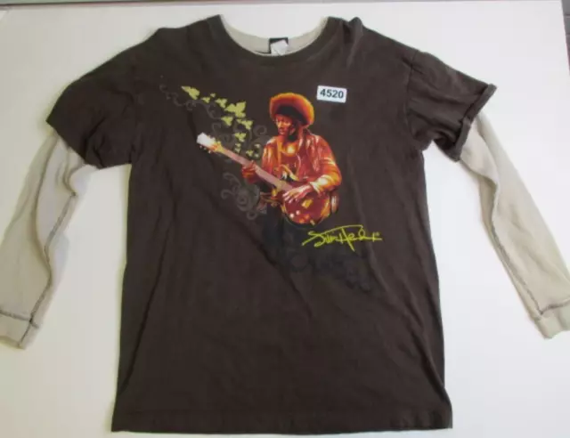 Hybrid Tees Jimmy Hendrix Brown Mens Tshirt Top Tee Shirt Graphic - Large **