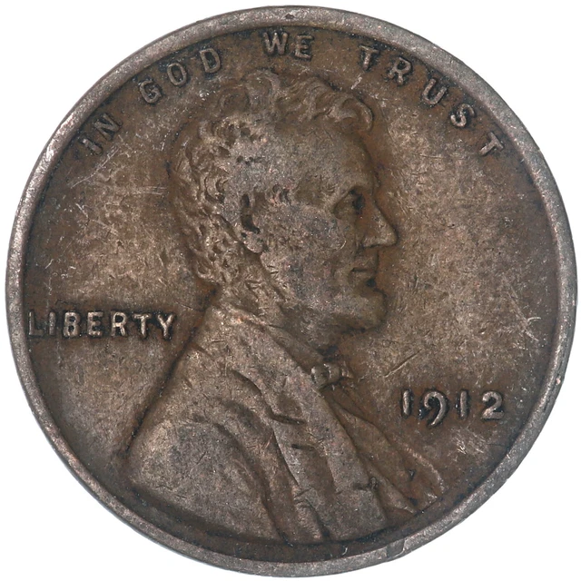 1912 Lincoln Wheat Cent Very Fine Penny VF