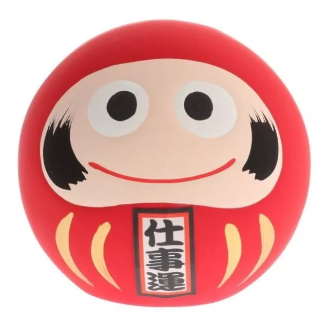 Japanese 2.25"H Clay Red Daruma Doll Good Luck Fortune CAREER SUCCESS Japan Made