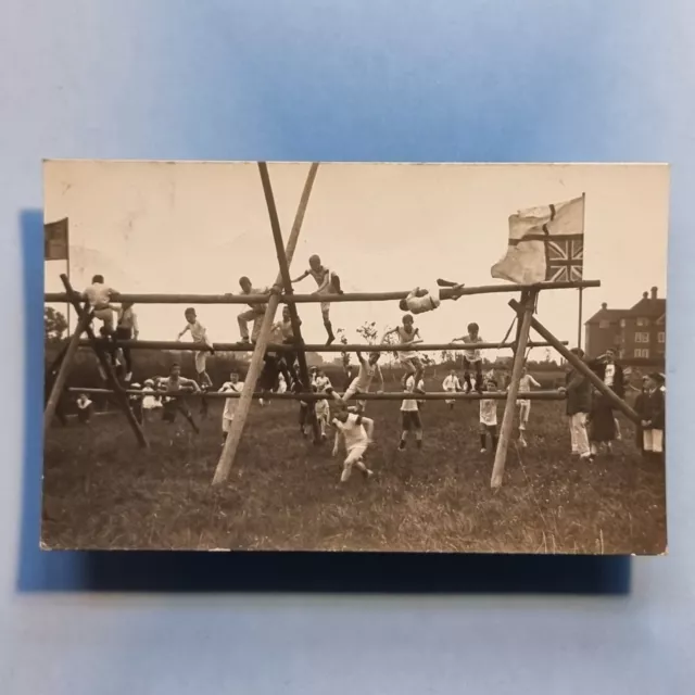 Aldershot Postcard C1910 Real Photo Boys School Sports Day By May Hampshire
