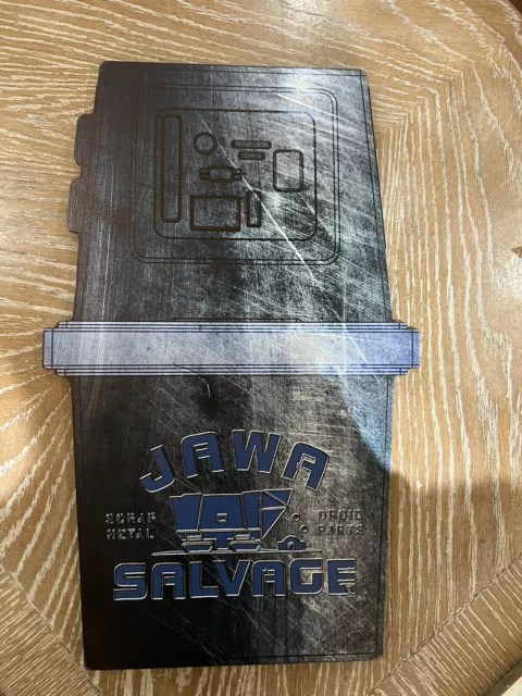 2023 Disney Star Wars Galaxy's Edge Jawa Droid Depot BLUE Metal Sign Salvage