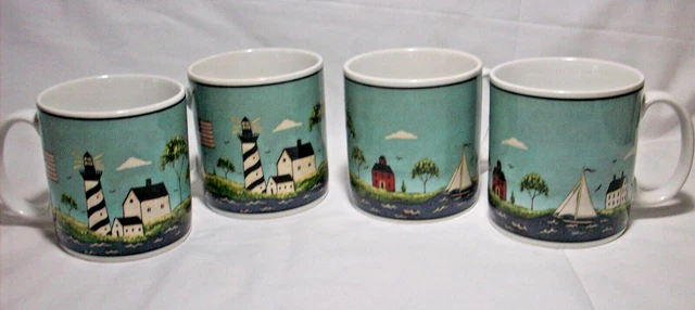 Sakura Warren Kimble: COASTAL BREEZE 1998: 4 mugs: EXC: NR