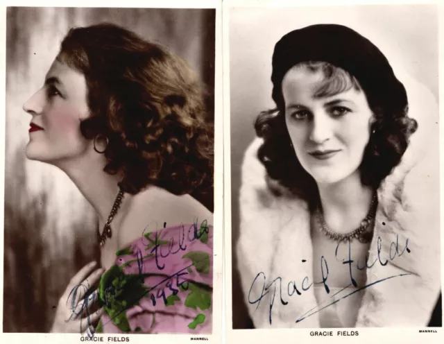 *British Actress & Music Hall Star Dame Gracie Fields Two Autographed Photos*