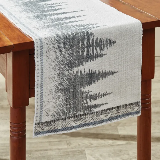 Rustic Into The Woods Print Cotton Country Cabin Table Runner 13"x36"