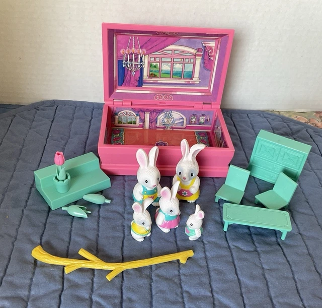 Vintage Furry Families Kitty Cat Family Figures Set of Four Plus