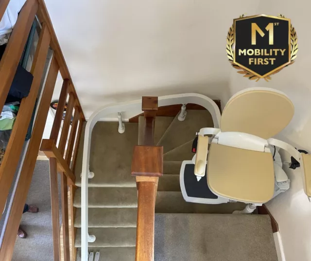 Acorn 180 Curved Stair Lift  Bespoke 180° Track - Reconditioned Fitted Stairlift