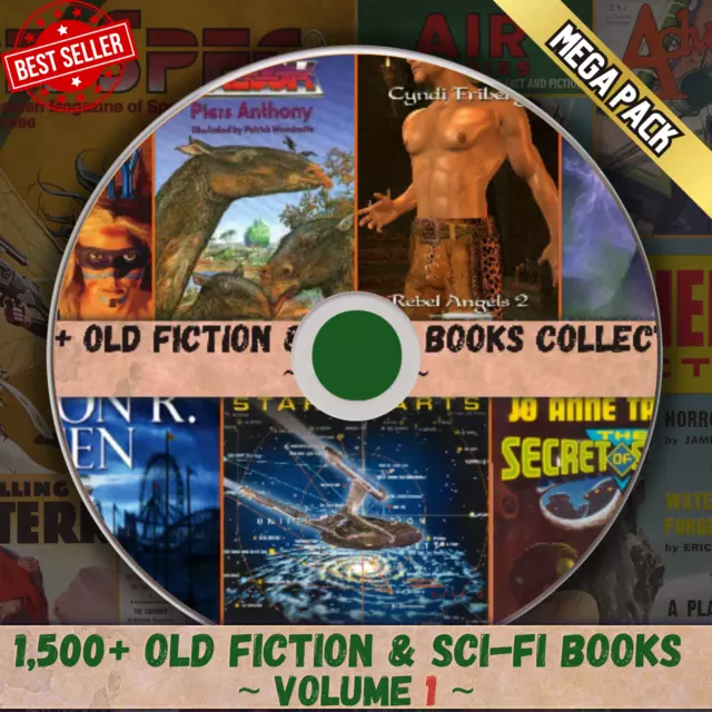 1,500+ Old Fiction & SCI-FI Books MEGA Collection VOL 1, Ultimate Bundle CD/DVD