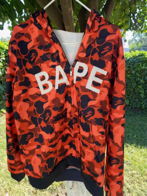 Bape Jacket Men's Large Orange Fashion Shark WGM Sign Tiger (Rep) No Tags Used