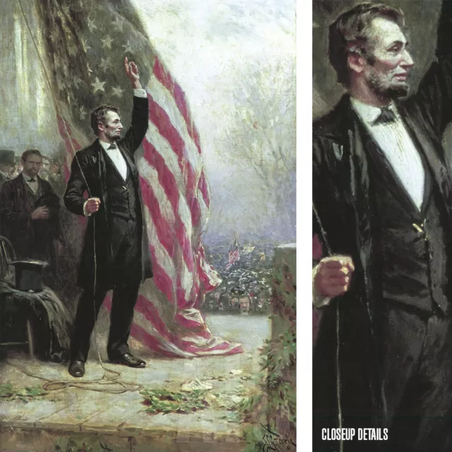 24W"x36H" ABE LINCOLN AT INDEPENDENCE HALL by JEAN LEON GEROME FERRIS USA CANVAS