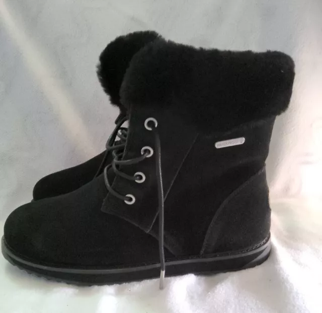 EMU Australia Shoreline Black Waterproof Sheepskin EMU Boots Size 7 Women's