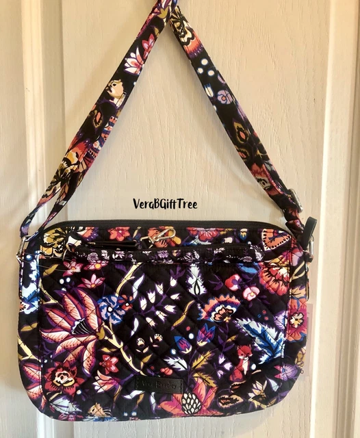 Vera Bradley Iconic Bright Crossbody Foxwood Black Multi Floral