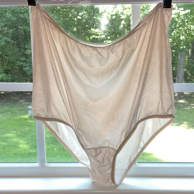 Vanity Fair Vintage Beige Shiny Silky Nylon Granny Sissy Panties Womens NWOT