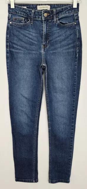 Calvin Klein Jeans Womens 2 Blue High RIse Ankle Skinny Denim Slim 25x26