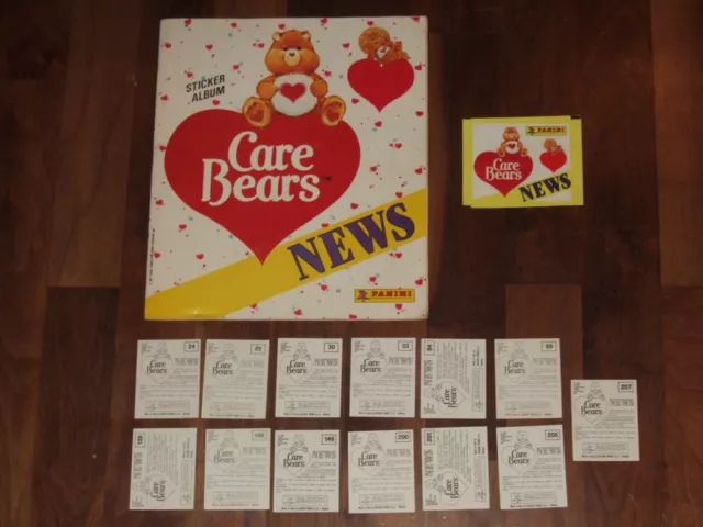 Care Bears NEWS 1987 Panini Complete Sticker Album & empty packet with a twist!