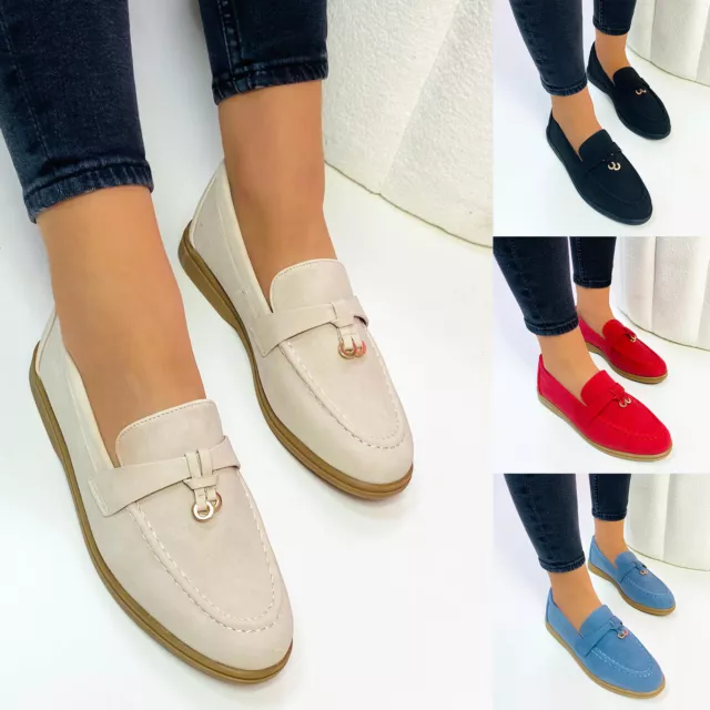 WOMENS LADIES SLIP ON PUMPS FLATS ballerina tassel CASUAL WORK SHOES SUEDE size