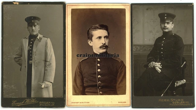 3x Orig. Foto CDV Portrait Soldaten in GOSLAR Harz