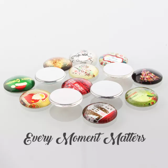 10 x WEIHNACHTEN WEIHNACHTEN GEMISCHTE DESIGNS GLASKUPPEL FLACHE RÜCKSEITE CABOCHONS 12 mm 2