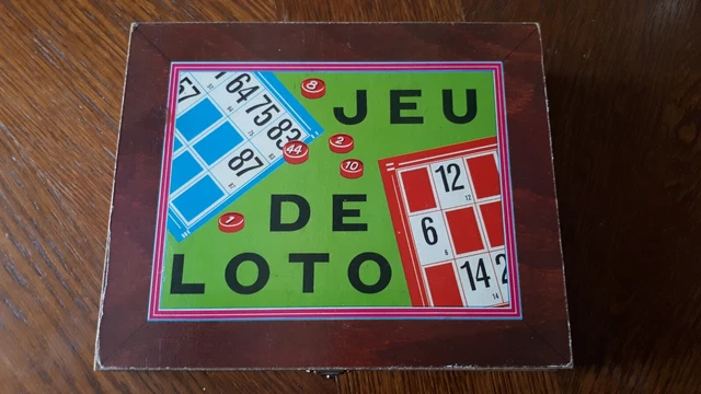 JEU DE LOTO : Malette ancienne en bois, jeu complet EUR 15,00 - FR