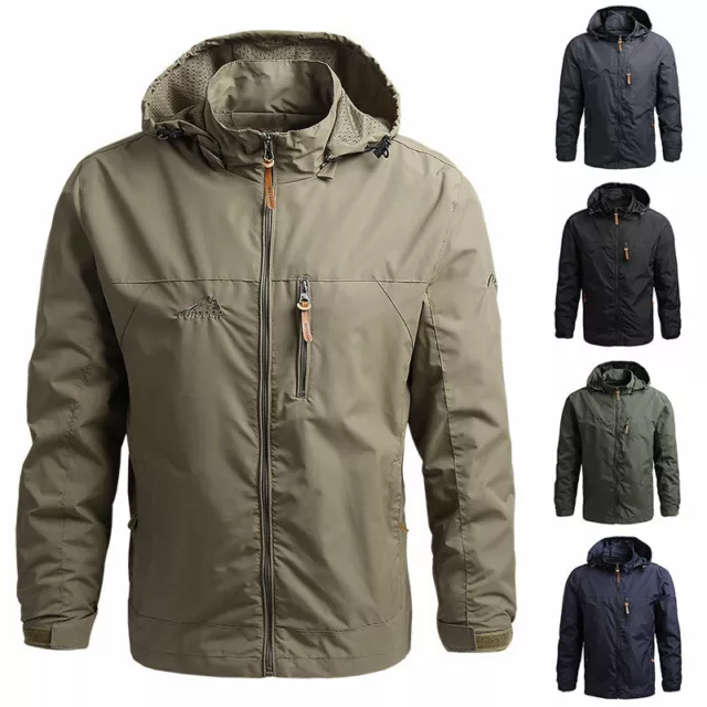 Hommes Windbreake Extérieur Veste Pluie Veste Softshell Imperméable Respirante .