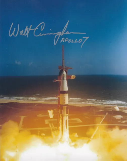 WALT CUNNINGHAM APOLLO 7 SIGNED 8x10 PHOTO  3  UACC AFTAL  ASTRONAUT AUTOGRAPH