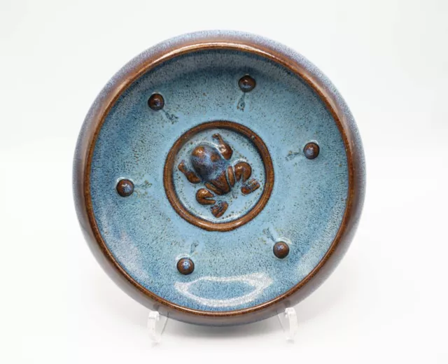 Vintage Chinese Sky Blue and Mushroom Glazed Song "Frog" Bowl