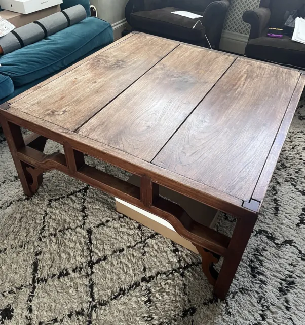large square solid wood coffee table