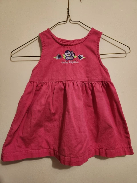 Vintage Baby B'Gosh Jumper Dress Girls Pink Embroidered USA 24 Mos