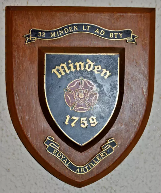 32 (Minden) Light Air Defence Battery Royal Artillery regimental plaque shield