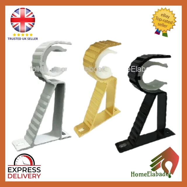 25mm Curtain Rod Holder Push Lock Heavy Duty Curtain Rod Bracket Holder Hooks