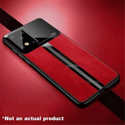 Red Stylish Faux Leather With Plexiglass Case Cover For iPhone X XS