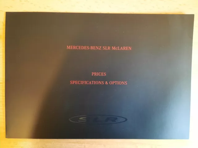 MERCEDES-BENZ SLR McLAREN car sales brochure 2005 prices, specs & options, rare!