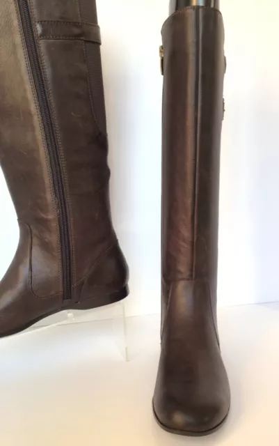 NEW ENZO ANGIOLINI Zarynn Brown Leather Riding Boots (Size 4.5 M) 3