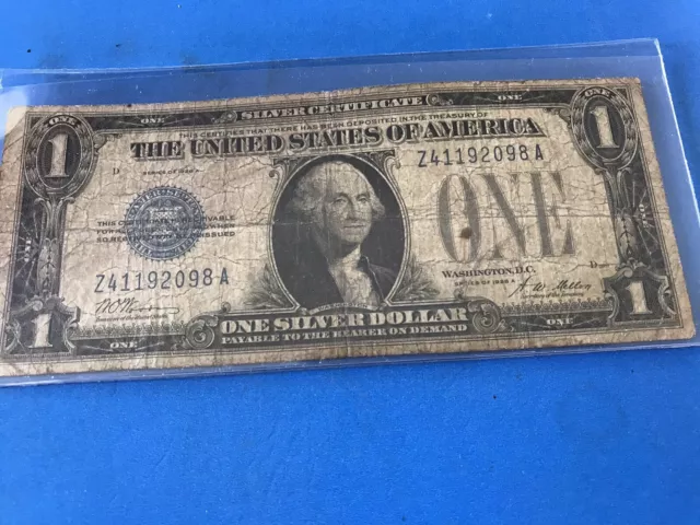 1928 A $1 One Dollar Silver Certificate Funny Back Loc #21a