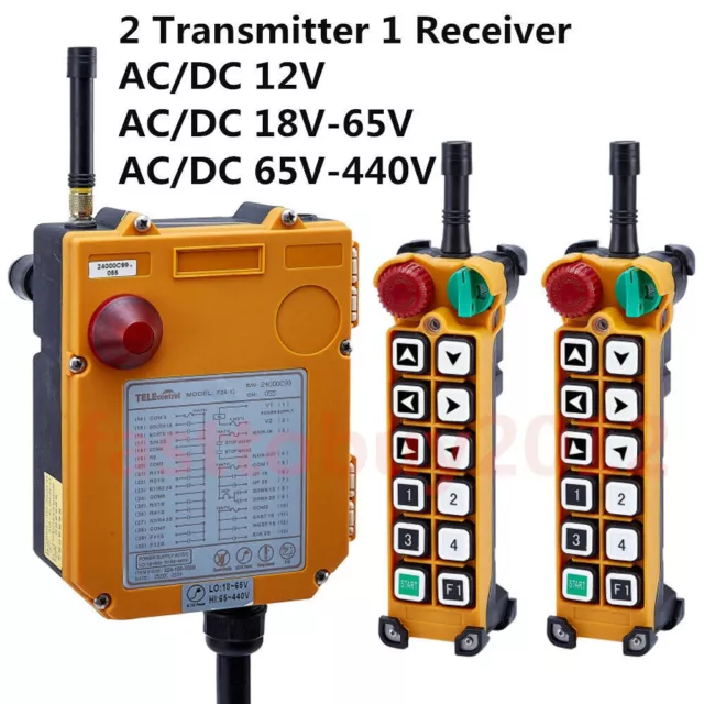 Wireless Industrial Remote Control Transmitter+Receiver Hoist Crane Controller