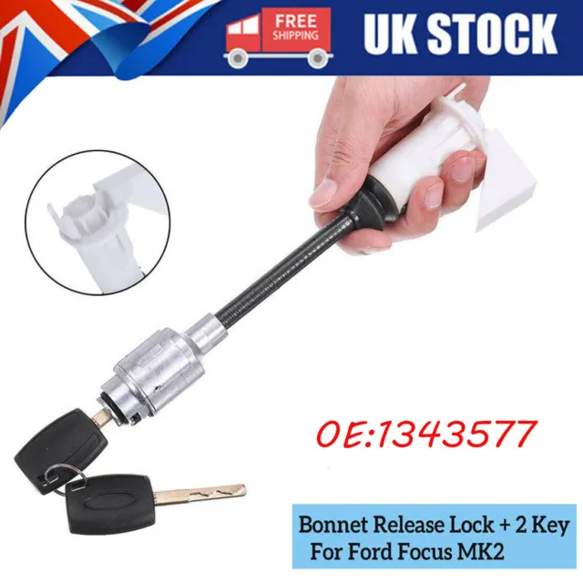 1343577 Bonnet Release Lock Latch For FORD FOCUS MK2 Repair Set Kit 2004-2012