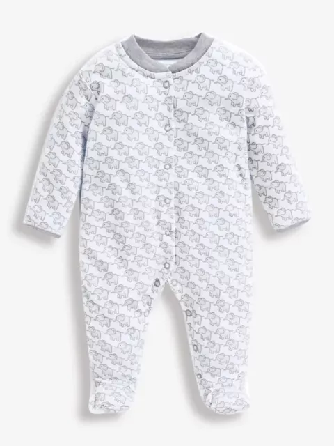 Ex Store Baby Boys Baby Grey Elephant Sleepsuits Babygrow Age NewBorn 3/6 Months