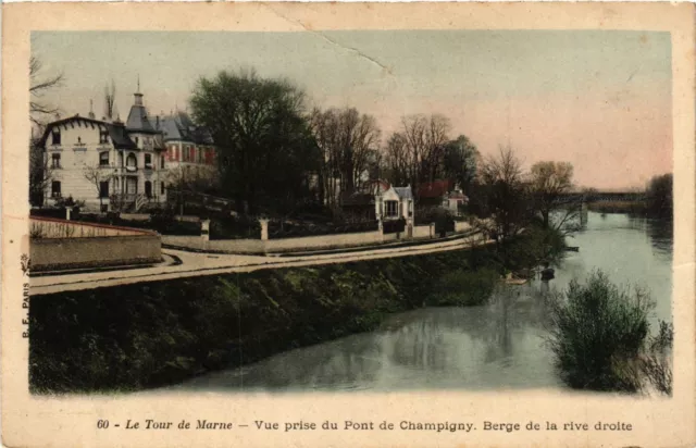 CPA Le Tour de Marne - Vue prise du Pont de CHAMPIGNY.Berge de la rive (659670)