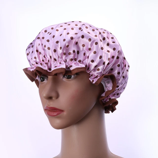 2 pz cappelli da bagno impermeabili cappello doccia raso