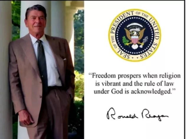 RONALD REAGAN PRESIDENT USA FRAMED RARE signed photo print 6 x 4 CHARITY LISTING