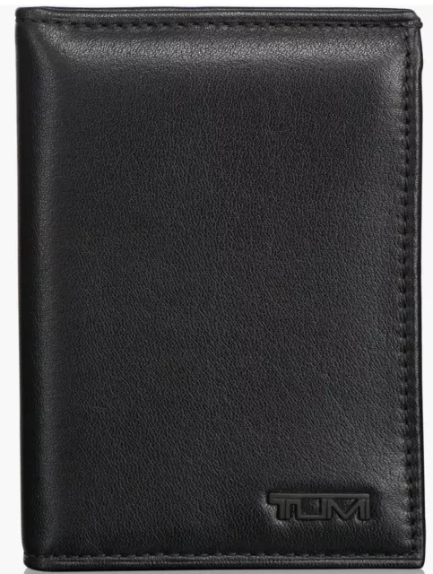 TUMI Delta L-Fold Wallet with RFID ID Lock for Men Black Leather FLAW SEE NOTE