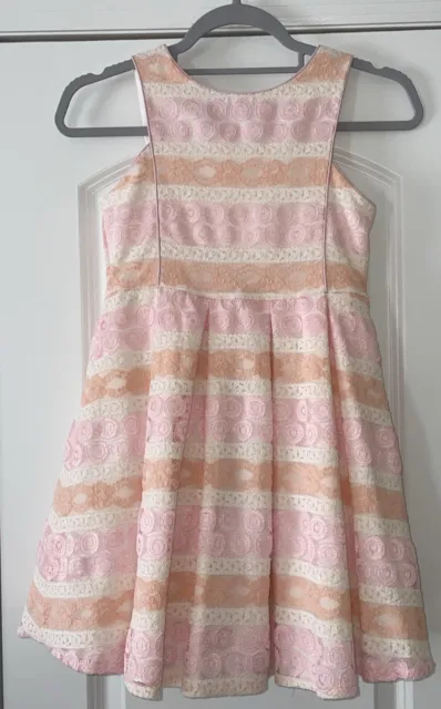 PIPPA & JULIE Girls Sz 10, Nordstrom, Pink Lace, Fully Lined Party Dress EASTER