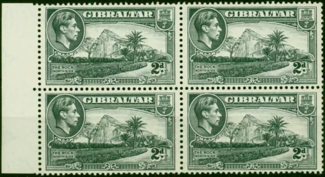 Gibraltar 1943 2d Grau SG124b P.13 Wmk Seitlich V.F MNH Block Of 4 (2)