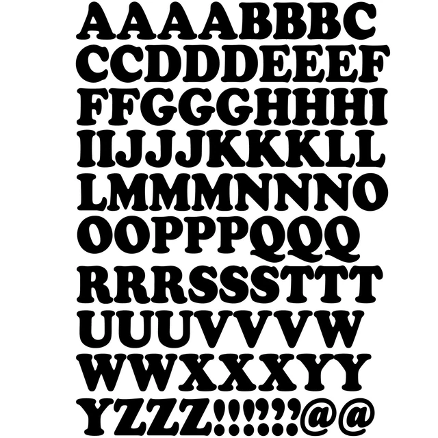 Alphabet A-Z Stickers – White Letters On Black – 10mm Square Labels – Minilabel RCL7963