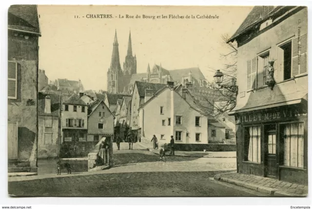 CPA-Carte postale-France Chartres-La Rue du Bourget les Flèches de la Cathédrale