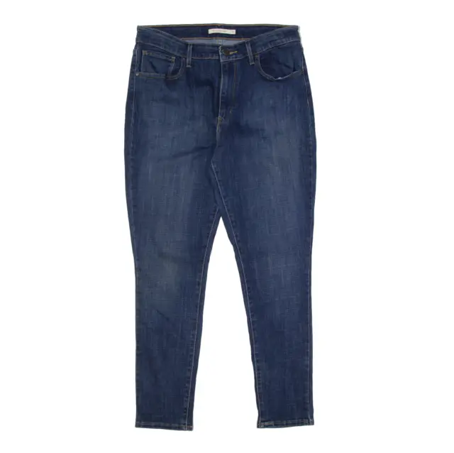 LEVI'S 721 jeans altipiani blu denim sottili pietra skinny lavati W32 L28