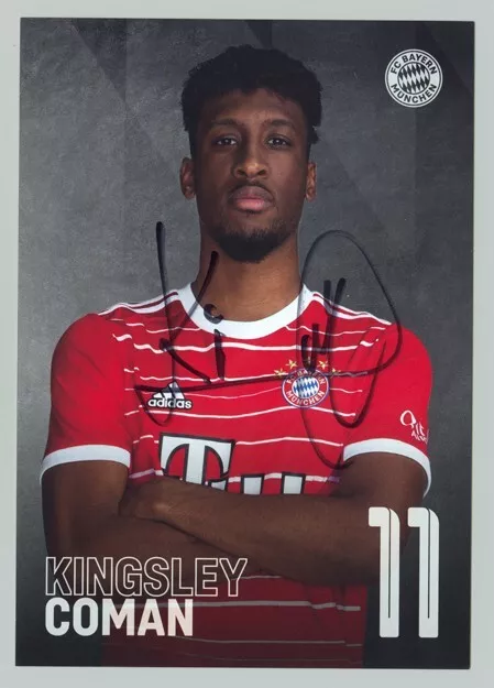 2022/23 --- Kingsley Coman --- FC BAYERN MÜNCHEN --- Original Autogrammkarte