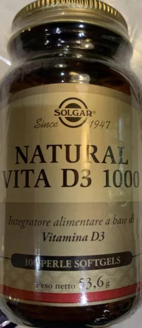 Solgar Natural Vita D3 1000 100 Perle Softgel