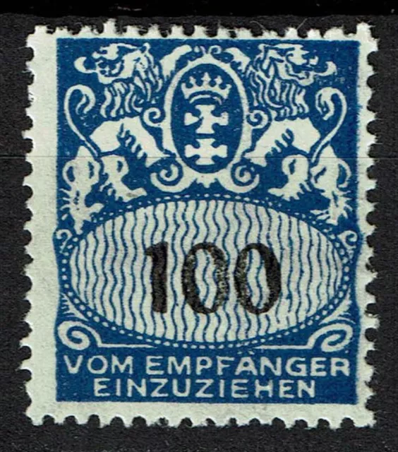 Danzig, Porto 37 VII mit Falz, geprüft Gruber BPP, Mi. für ** 250,-