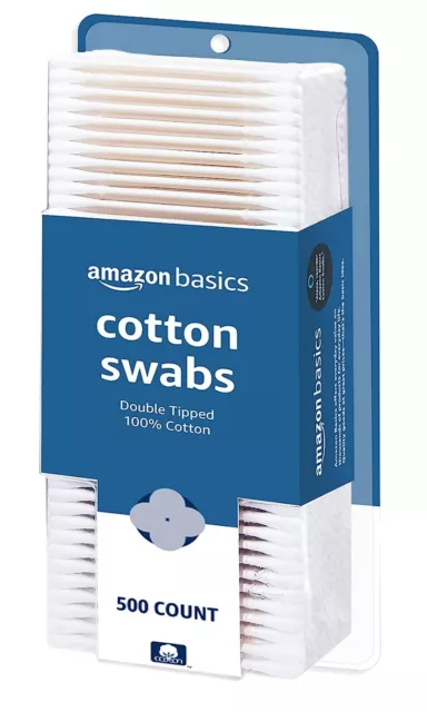 Amazon Basics Cotton Swabs, 500 Count (Previously Solimo) US