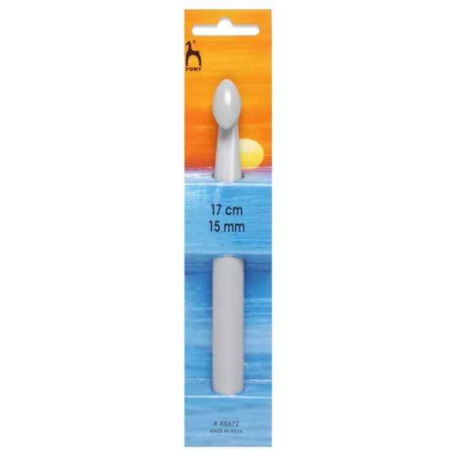 Gancho de ganchillo: plástico: 15 mm: 17 cm de largo - P45672 - CORREO GRATUITO